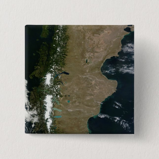 Satellitenansicht der Region Patagonien Button (Vorderseite)