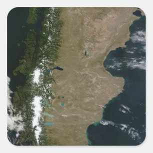 Satellitenansicht der Region Patagonien Quadratischer Aufkleber