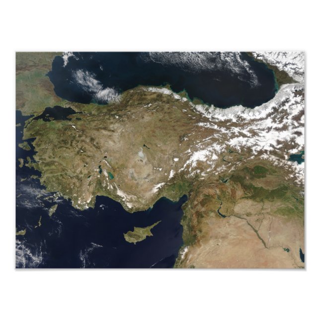 Satellitenansicht der Türkei Fotodruck (Vorne)