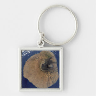 Satellitenansicht des Bergs Fogo Schlüsselanhänger