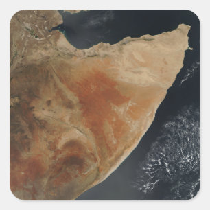 Satellitenansicht des Horns von Afrika Quadratischer Aufkleber