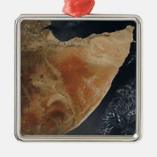 Satellitenansicht des Horns von Afrika Silbernes Ornament
