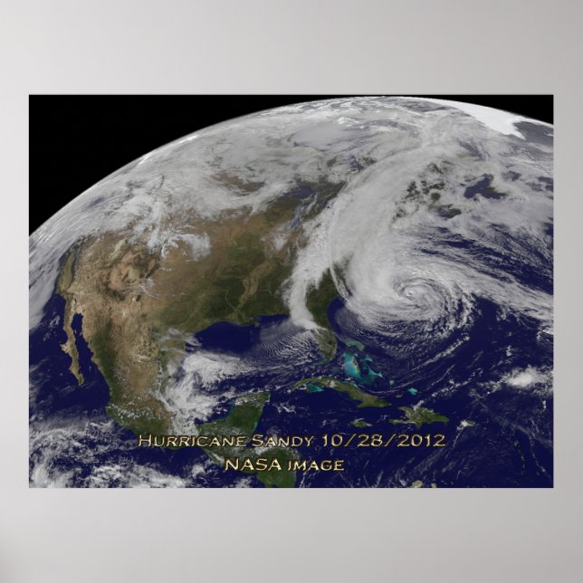 Satellitenansicht des Hurrikans Sandy 60x40 Poster (Vorne)