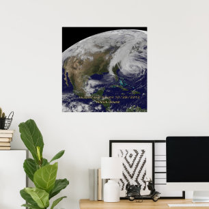 Satellitenansicht des Hurrikans Sandy Poster