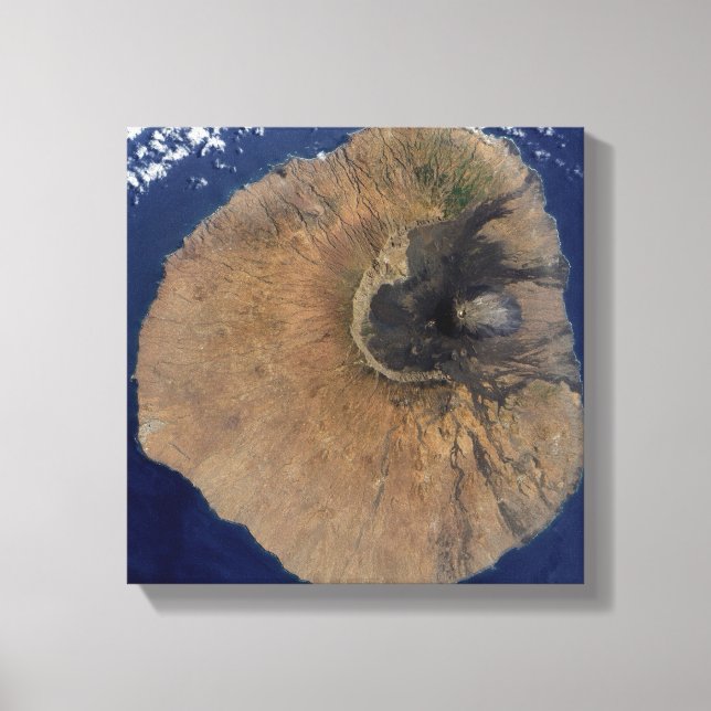 Satellitenansicht des Monte Fogo Leinwanddruck (Vorderseite)