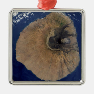 Satellitenansicht des Monte Fogo Silbernes Ornament