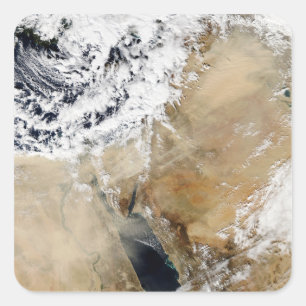 Satellitenansicht des östlichen Mittelmeers Quadratischer Aufkleber