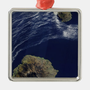 Satellitenansicht des Prinzen Edward Islands Silbernes Ornament