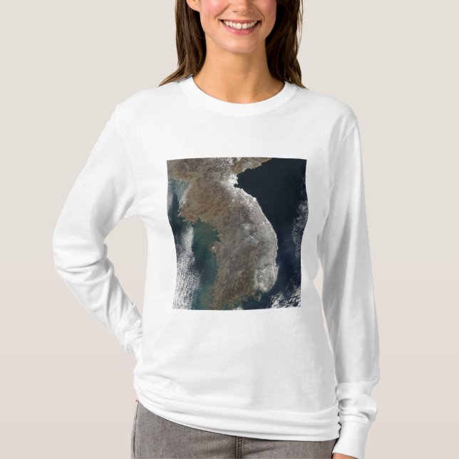 Satellitenansicht des Schneefalls T-Shirt (Vorderseite)