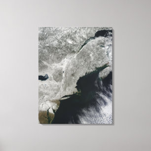 Satellitenansicht des Schnees Leinwanddruck
