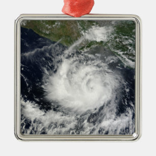Satellitenansicht des tropischen Sturms Darby Silbernes Ornament