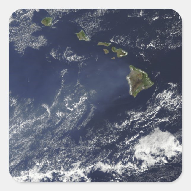 Satellitenansicht des Vulkannebels Quadratischer Aufkleber (Vorderseite)