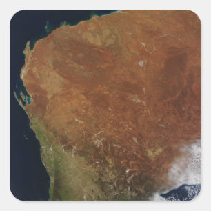 Satellitenansicht des Westerns Australien Quadratischer Aufkleber