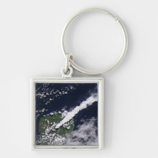 Satellitenansicht einer dicken, dampfreichen Wasse Schlüsselanhänger (Vorne)