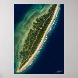 Satellitenansicht einer Mangrovenlagune auf einer Poster