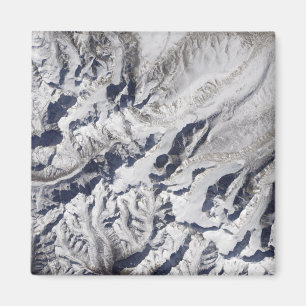 Satellitenansicht eines Himalajagletschers Magnet