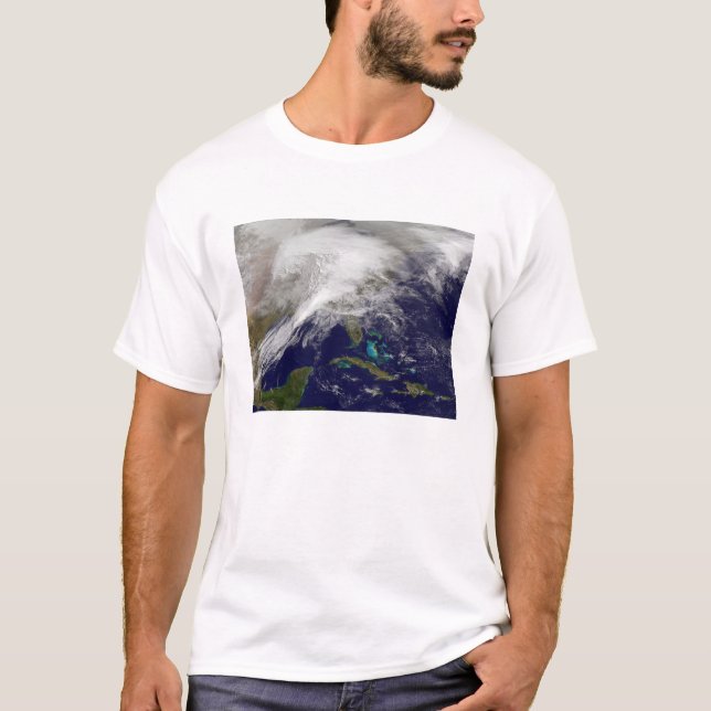 Satellitenansicht eines massiven Wintersturms T-Shirt (Vorderseite)