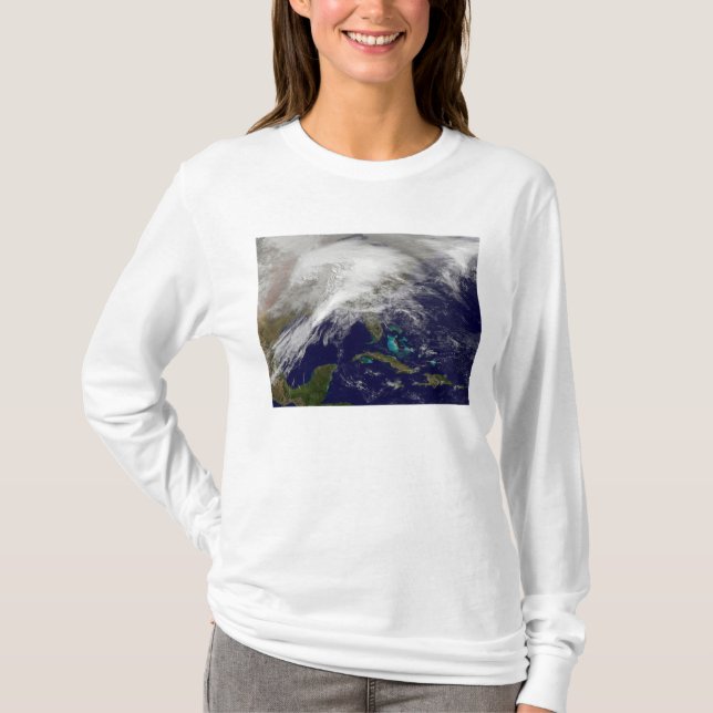 Satellitenansicht eines massiven Wintersturms T-Shirt (Vorderseite)