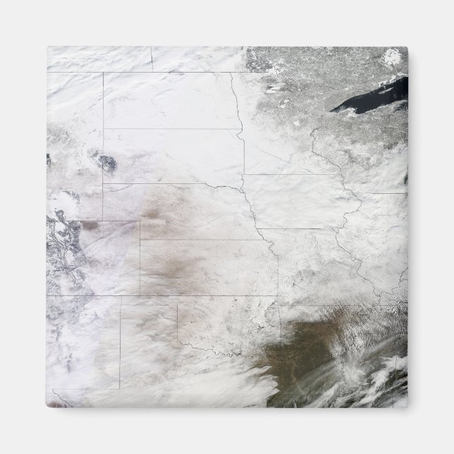 Satellitenansicht eines massiven Wintersturms über Magnet (Vorne)