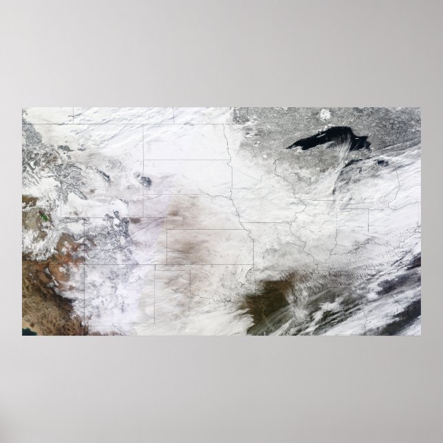 Satellitenansicht eines massiven Wintersturms über Poster (Vorne)