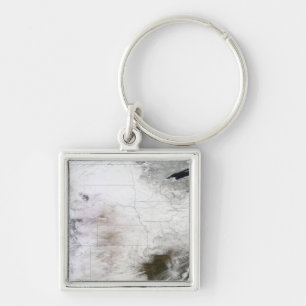 Satellitenansicht eines massiven Wintersturms über Schlüsselanhänger