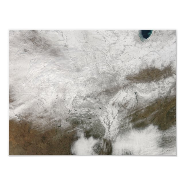 Satellitenansicht eines schweren Wintersturms Fotodruck (Vorne)