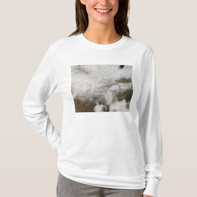 Satellitenansicht eines schweren Wintersturms T-Shirt (Vorderseite)