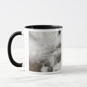 Satellitenansicht eines schweren Wintersturms Tasse