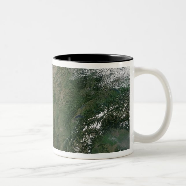 Satellitenansicht Frankreichs Zweifarbige Tasse (Rechts)