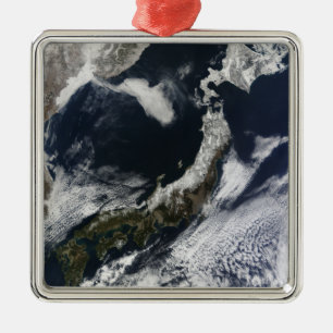 Satellitenansicht Japans Silbernes Ornament