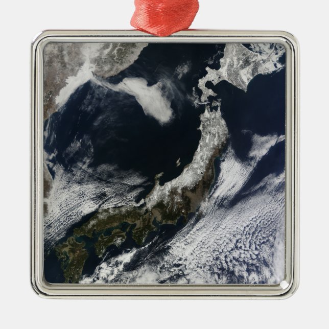 Satellitenansicht Japans Silbernes Ornament (Vorne)