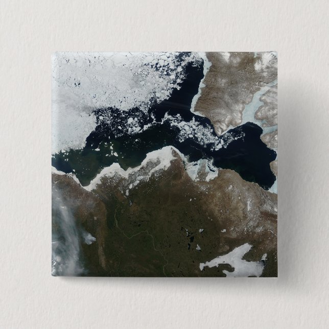 Satellitenansicht Nordwestkanadas Button (Vorderseite)