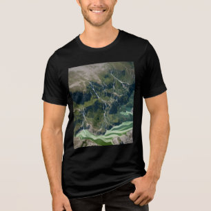 Satellitenansicht T-Shirt für das Wasserfall Tri-Blend Shirt