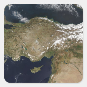 Satellitenansicht von der Türkei Quadratischer Aufkleber