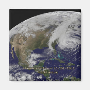 Satellitenansicht von Hurrikan Sandy Magnet