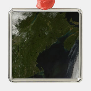 Satellitenansicht von Neu-England Ornament Aus Metall