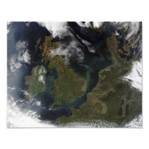 Satellitenansicht von Nordeuropa Fotodruck