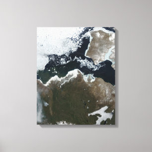 Satellitenansicht von Nordwestkanada Leinwanddruck