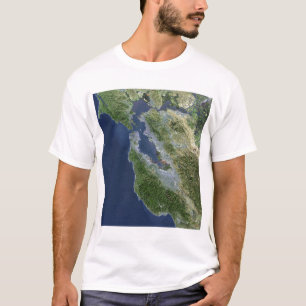 Satellitenansicht von San Francisco, Kalifornien T-Shirt