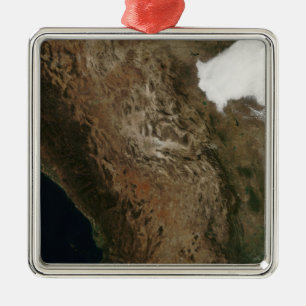 Satellitenbild der Landschaft von Zentralmexiko Ornament Aus Metall