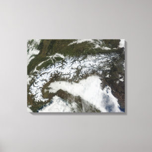 Satellitenbild des Alpen-Gebirgszugs Leinwanddruck