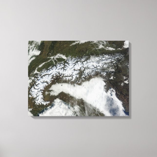 Satellitenbild Die Alpen Leinwanddruck (Vorderseite)
