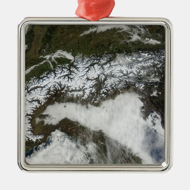 Satellitenbild Die Alpen Ornament Aus Metall (Vorne)