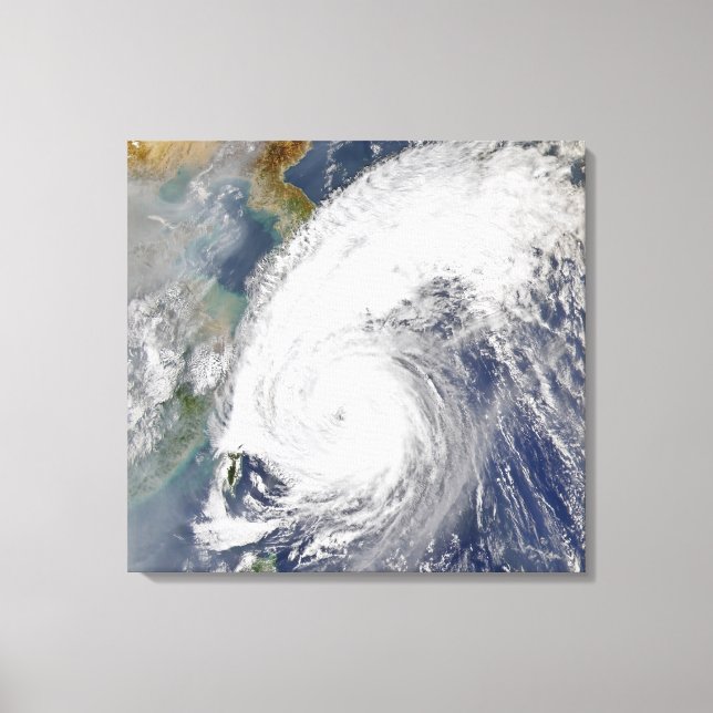 Satellitenbild eines Taifuns Leinwanddruck (Vorderseite)