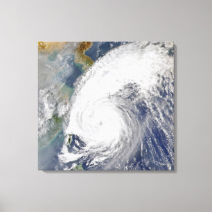 Satellitenbild eines Taifuns Leinwanddruck