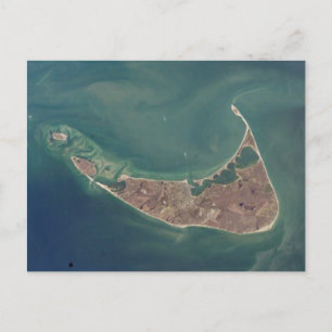 Satellitenbild Nantucket Postkarte