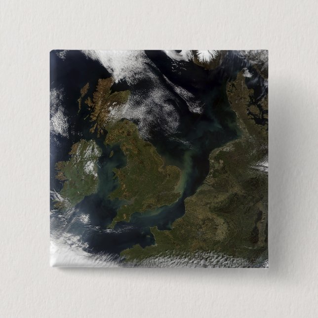 Satellitenbild Nordeuropas Button (Vorderseite)