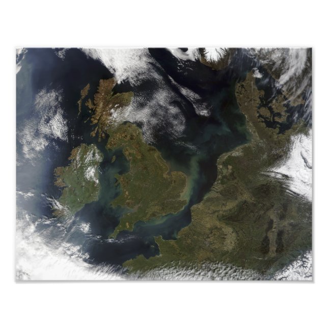 Satellitenbild Nordeuropas Fotodruck (Vorne)