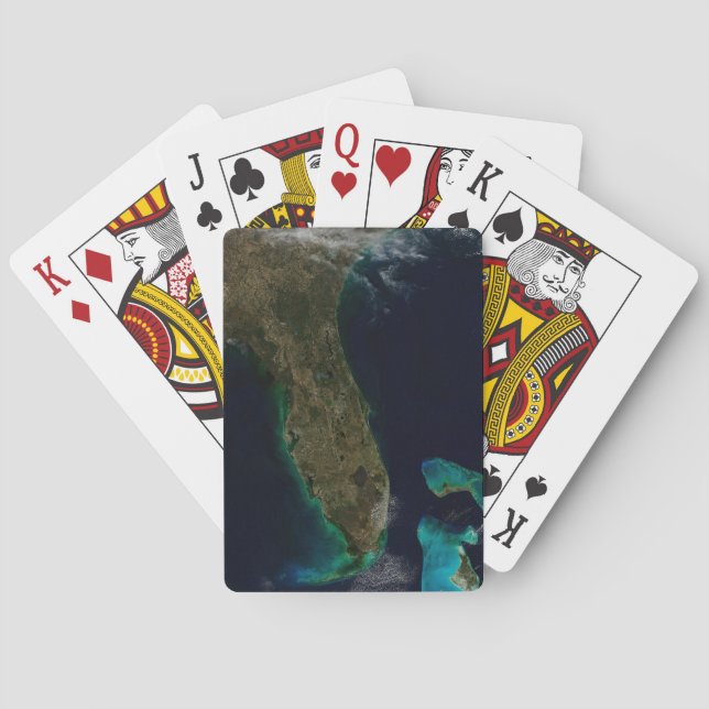 Satellitenblick auf Florida. Spielkarten (Rückseite)