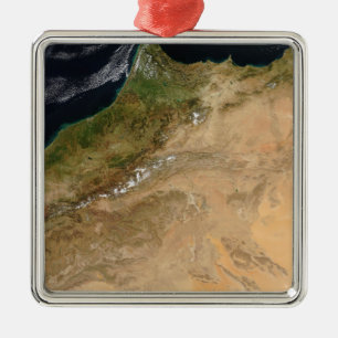 Satellitenblick Marokkos Silbernes Ornament